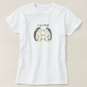 Camiseta Ouriços de Kawaii do t-shirt do japonês do ouri