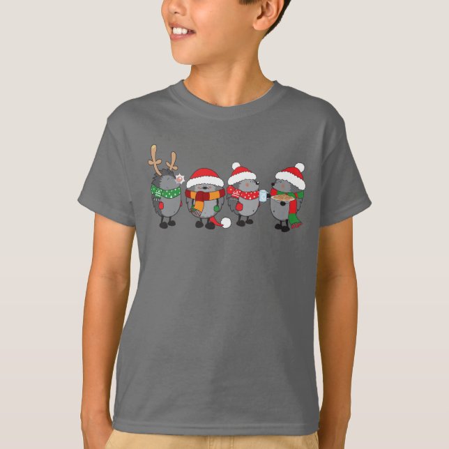 Camiseta Ouriços de Natal (Frente)