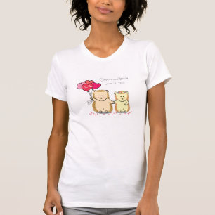 Camiseta ouriços fofos com balões, casal recém-casado