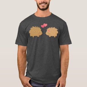 Camiseta ouriços fofos de família apaixonados