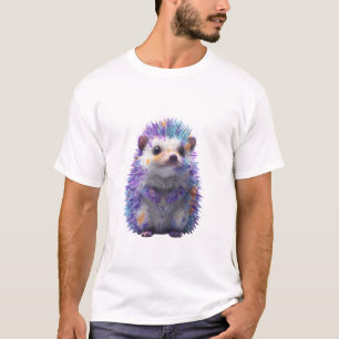 Camiseta ouriços homens com tinta colorida salpicada