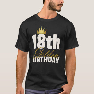 Camiseta ouro 18º Aniversário do Ano Coroa