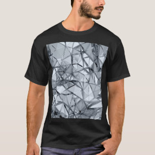 Camiseta Ouro 3D Metal: Fundo Geométrico