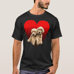 Camiseta Ouro Amarelo Labrador Torna Coração Dentro