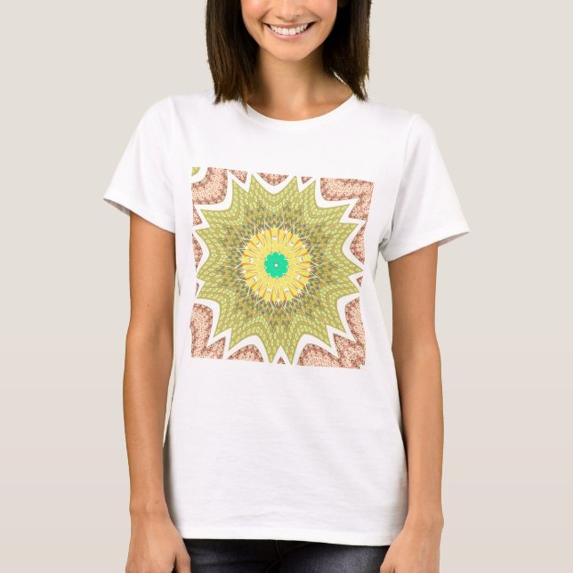 Camiseta Ouro Amarelo - Padrão tribal africano (Frente)