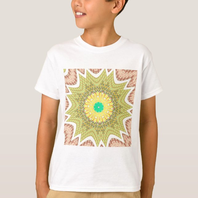 Camiseta Ouro Amarelo - Padrão tribal africano (Frente)