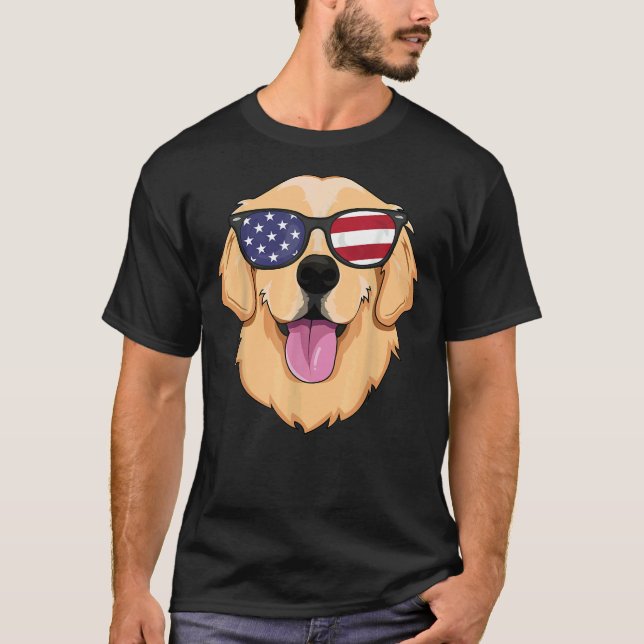 Camiseta Ouro Americano 4 De Julho Para Rapazes Homens (Frente)