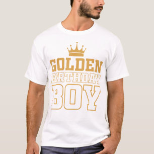Camiseta Ouro Aniversário Boys Festa de aniversário Decoraç