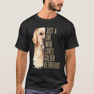 Camiseta Ouro Bonito Retriever Apenas Uma Menina Que Ama Ou