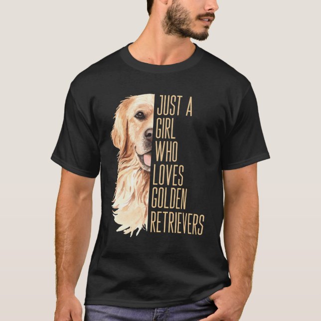 Camiseta Ouro Bonito Retriever Apenas Uma Menina Que Ama Ou (Frente)