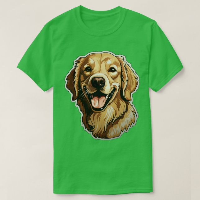 Camiseta Ouro Bonito Retriever Cães Engraçados Ouro (Frente do Design)