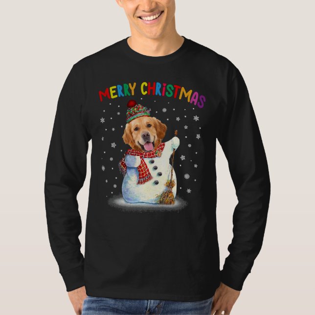 Camiseta Ouro Bonito Retriever Natal Pajama (Frente)