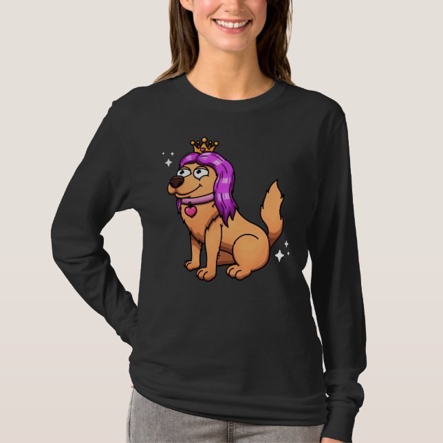 Camiseta Ouro Bonito Vestido Como Princesa (Frente)