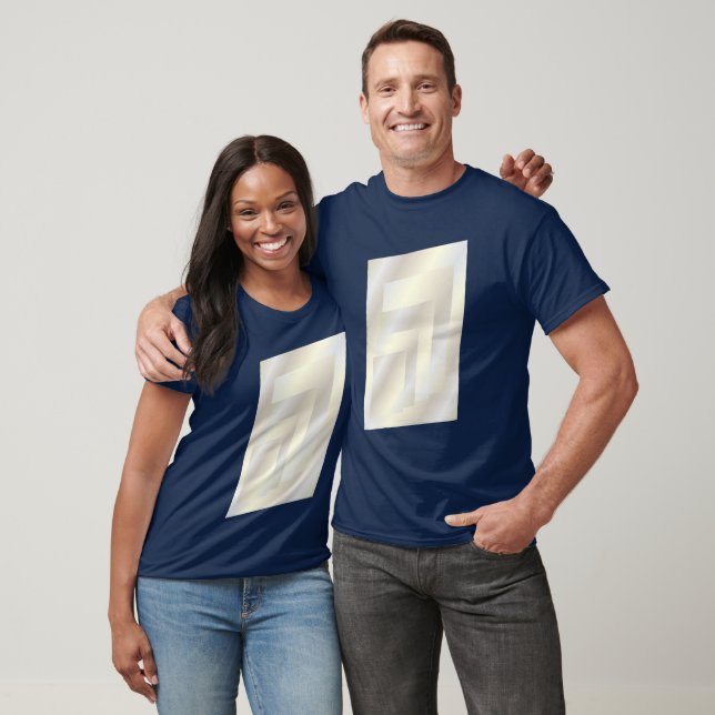 Camiseta Ouro branco geométrico (Unissex)