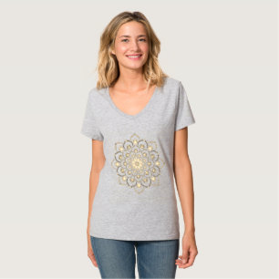 Camiseta Ouro-Brown Mandala T-Shirt