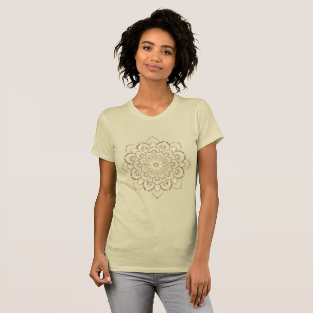 Camiseta Ouro-Brown Mandala T-Shirt (Frente Completa)