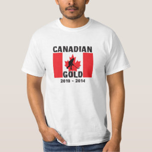 Camiseta Ouro canadense - repetição do hóquei dos homens