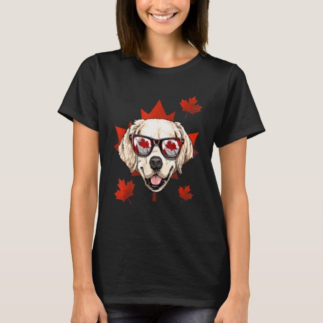 Camiseta Ouro canadense Retriever Maple Tree Leaf Canada F (Frente)
