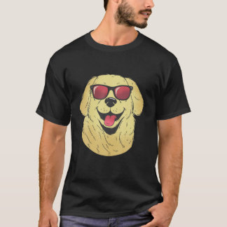 Camiseta Ouro Cão Cachorro Retriever Óculos Cachorros Cacho