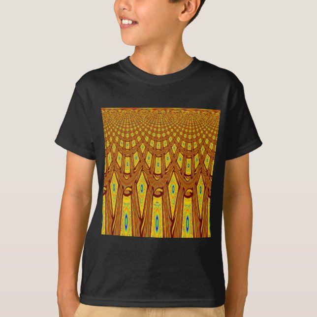 Camiseta Ouro Castanho-Africano Vetor Tribal (Frente)