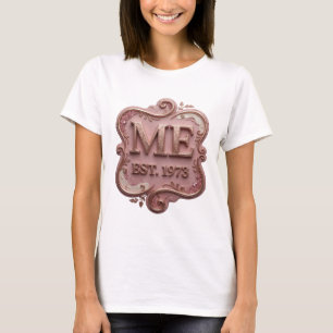 Camiseta Ouro Cativante ME EST 1973 Design de Declaração