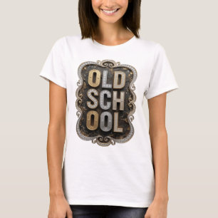 Camiseta Ouro Clássico Design Ousado OLD SCHOOL