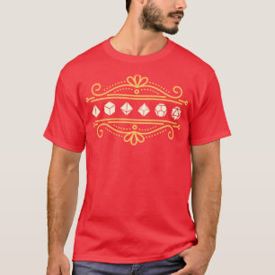 Camiseta Ouro Conjunto de Dados Polidedrais Vititorianos
