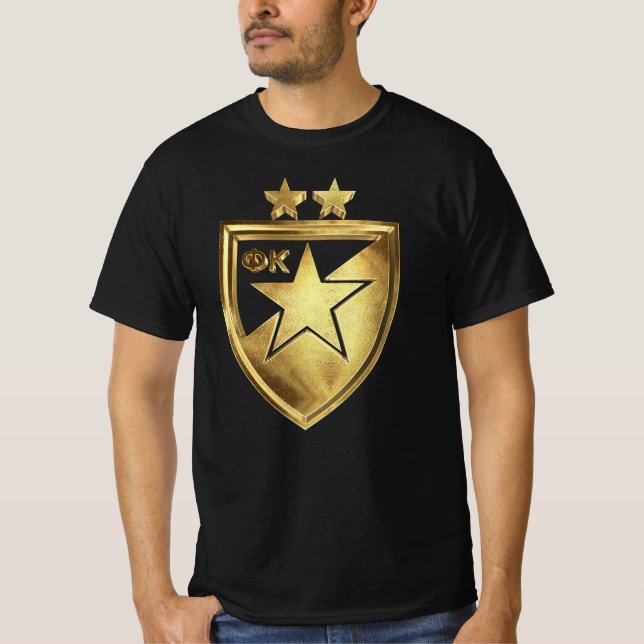 Camiseta Ouro Crvena Zvezda Futebol Amor Sérvio (Frente)