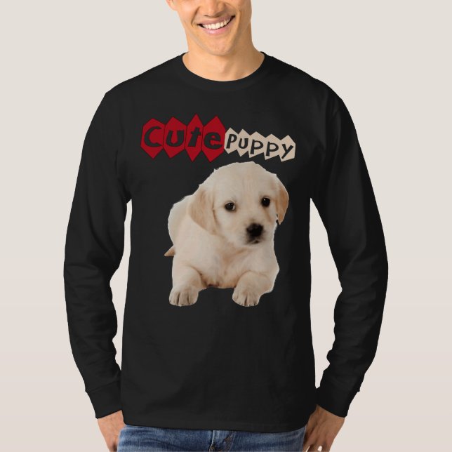 Camiseta Ouro Cute Labrador Retriever Puppy (Frente)