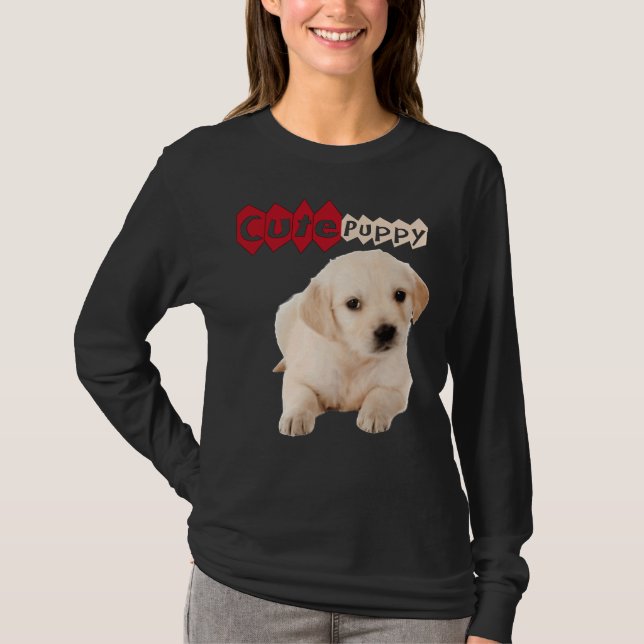 Camiseta Ouro Cute Labrador Retriever Puppy (Frente)
