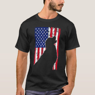 Camiseta Ouro de Bandeira Americano Pai de Cachorro Mãe Pup