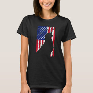 Camiseta Ouro de Bandeira Americano Pai de Cachorro Mãe Pup