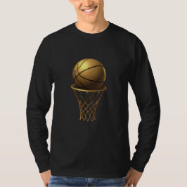 Camiseta Ouro de basquete e Design Hoop
