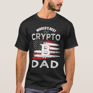 Camiseta Ouro de Bitcoins Para Minerador de Cripto Pai Bitc