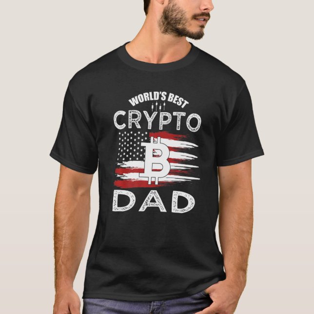 Camiseta Ouro de Bitcoins Para Minerador de Cripto Pai Bitc (Frente)
