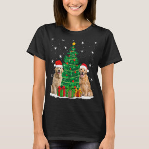 Camiseta Ouro de Iluminação Xmas Cão de Natal