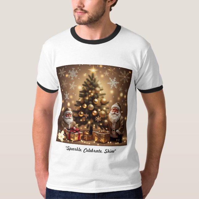 Camiseta "Ouro de Natal Brilhante" (Frente)