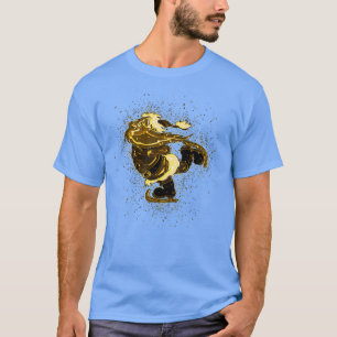 Camiseta Ouro de Natal do Papai Noel Dourado