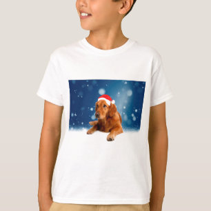 Camiseta Ouro de Natal Gelado Cachorro Cachorro Nata