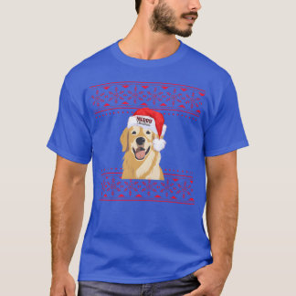 Camiseta ouro de natal recuperador de design alegre natal