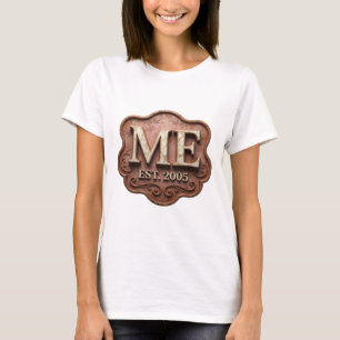 Camiseta Ouro Divertido ME ESTABELECI EM 2005 Design Modern