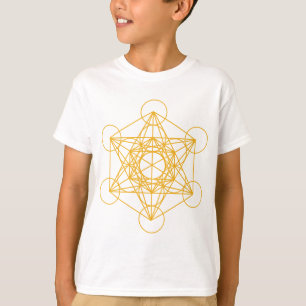 Camiseta Ouro do cubo de Metatron