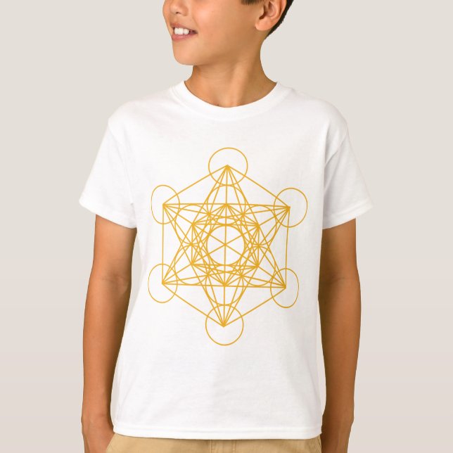 Camiseta Ouro do cubo de Metatron (Frente)