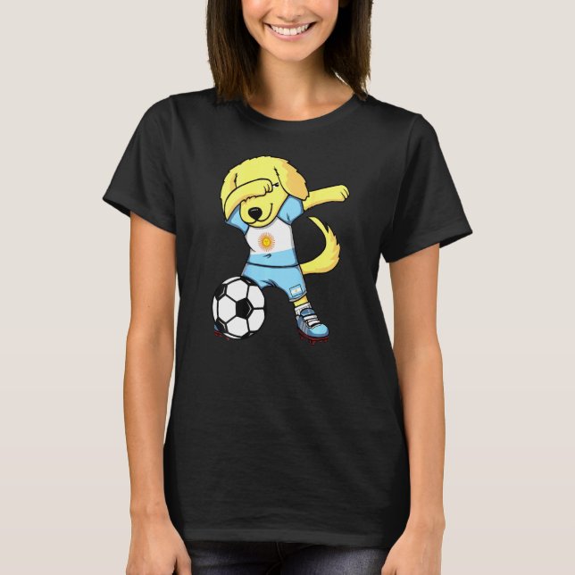 Camiseta Ouro do Dab Retriever Argentina Soccer Fan Jersey  (Frente)