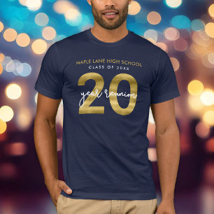 Camiseta Ouro do falso reunião de classe de 20 anos