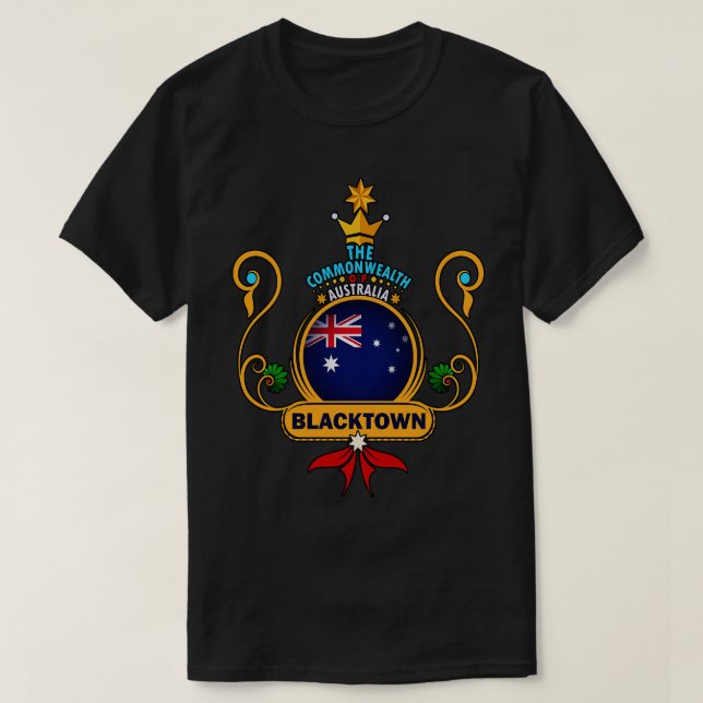 Camiseta Ouro do Orgulho da cidade de Blacktown Sinalizador (Frente do Design)