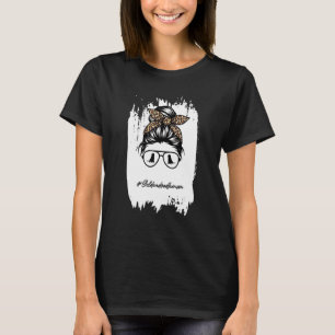 Camiseta Ouro Doodle Mãe Sangrando Mão Triste Leopard