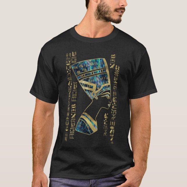 Camiseta Ouro e olmo do ornamento de Nefertiti (Frente)