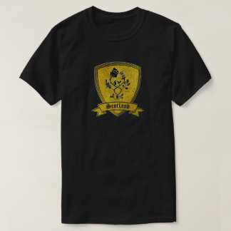 Camiseta Ouro e rosa e cardo do preto