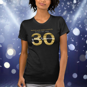 Camiseta Ouro elegante do falso reunião de classe de 30